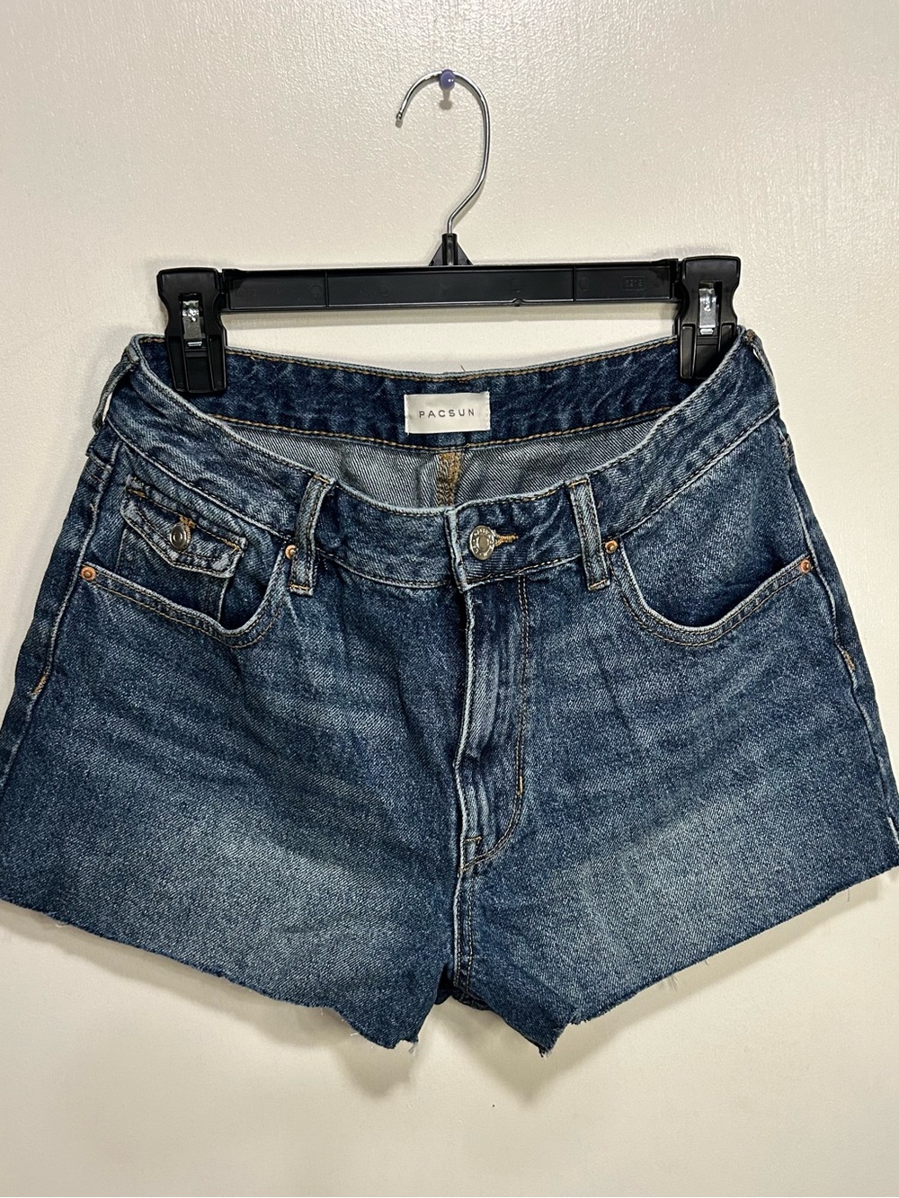 PacSun Women's Indigo High-Rise Denim Cutoff Shorts
